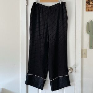 Size XL Victoria's Secret Black Satin Pants NWOT Silky Lounge Comfy